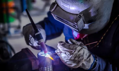 Welder performing tig welding