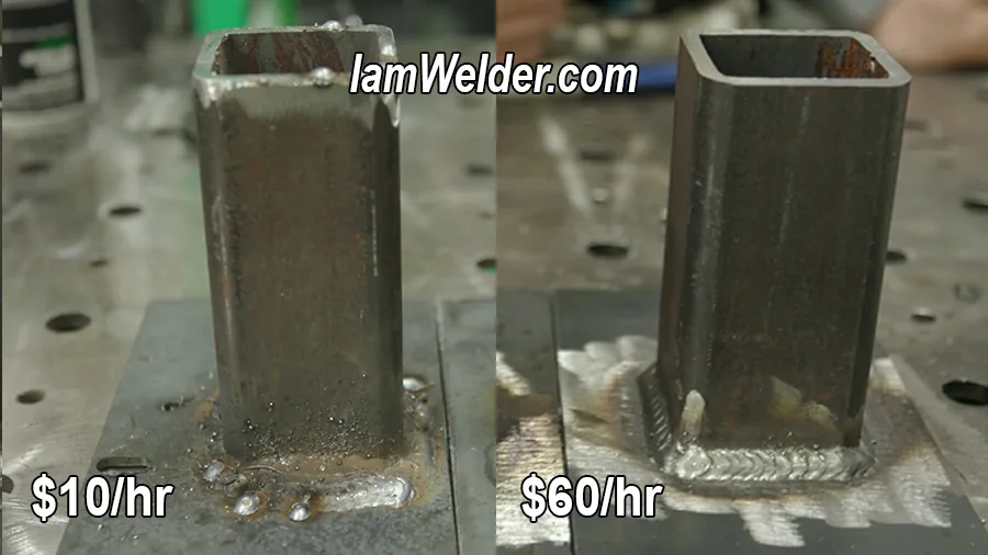 how much welding cost comparison between good and expensive weld vs bad and cheap weld