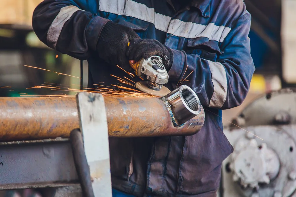 rusted cast steel grinding