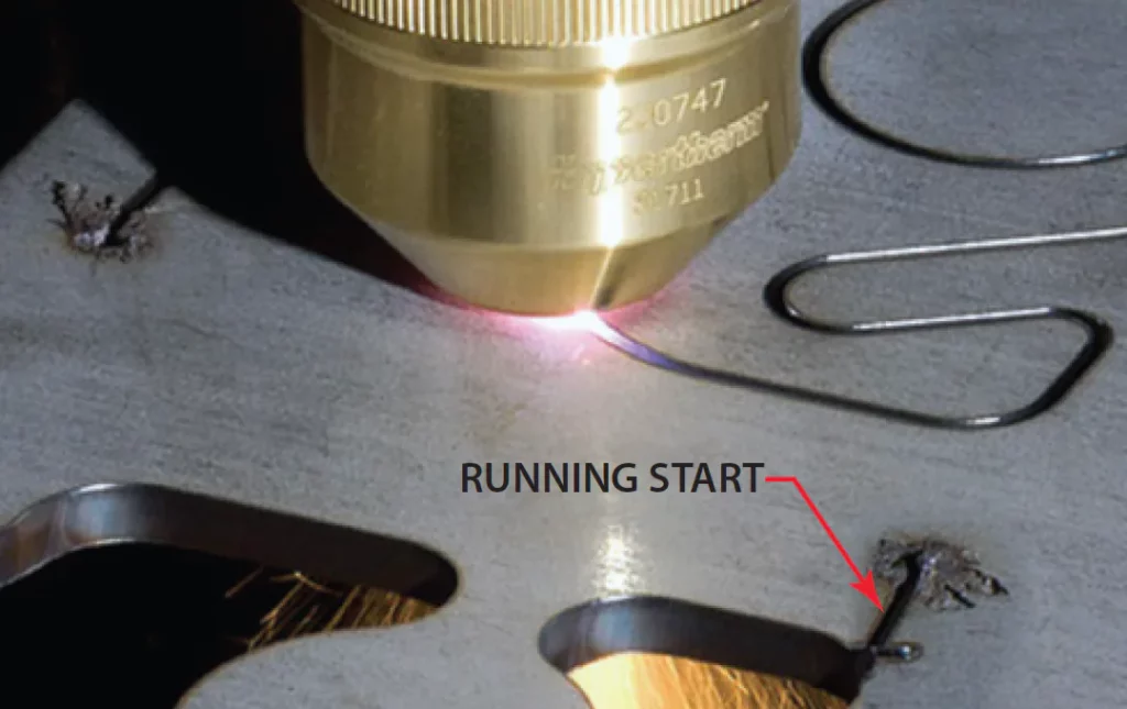 the narrower the kerf the less energy input there is to the base plate