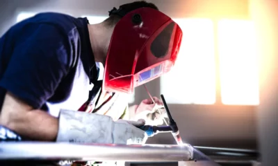 welding performing tig welding